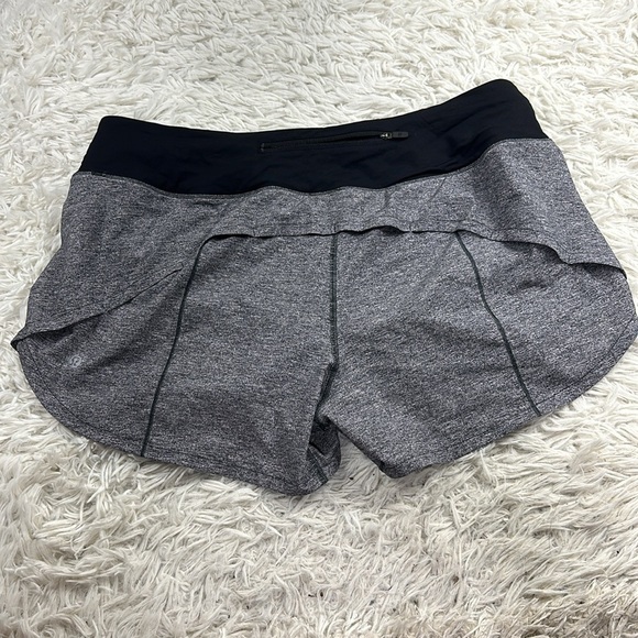 Lululemon Speed Up Short Long *4" Updated Fit Heather Lux Multi Black / Black - Picture 5 of 7